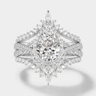 Elegant Pear-Cut Lab Grown Diamond Engagement Ring Set