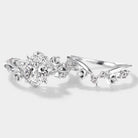 Nature-inspired oval lab grown diamond engagement ring set