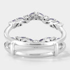 Alexandrite enhancer wedding band, purple alexandrite stones,bridal set. Ideal for engagement.