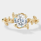 Nature-inspired Round Cut Moissanite Engagement Ring