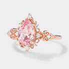 Vintage rose gold pear cut sapphire engagement ring