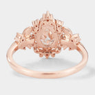 Leaf Inspired Pear Cut Moissanite Engagement Ring – Customized with Ruby Accent Stones