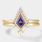 Unique Kite Shape Alexandrite Bridal Set 2pcs - Lahela Jewelry