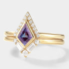 Unique Kite Shape Alexandrite Bridal Set 2pcs - Lahela Jewelry